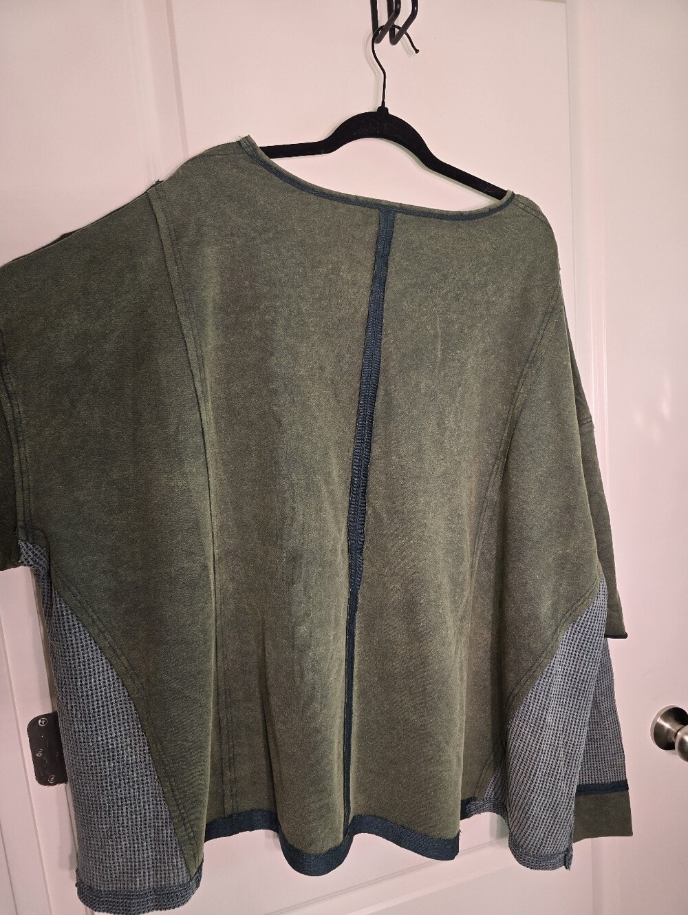 BIBI Olive Green Mixed-Media Pullover Oversized - Picture 9 of 9